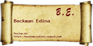 Beckman Edina névjegykártya